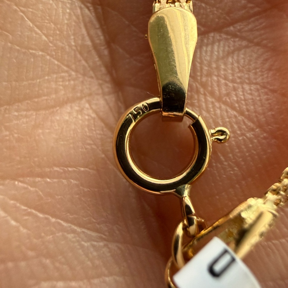 18K Geuine Yellow Gold Bismark Chain Necklace - Picture 8 of 17